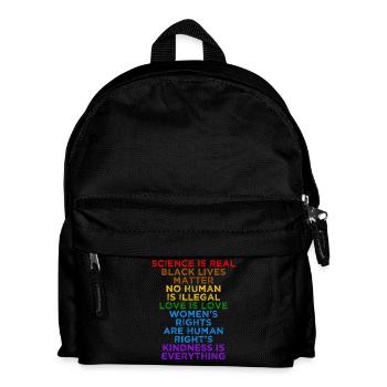 Soziale Gerechtigkeit Liebe Gleichheit Menschenrechte - Kinder Rucksack - Schwarz - Vorne