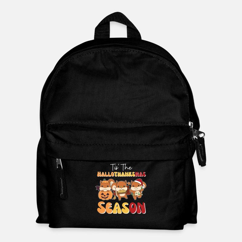 Tis' the Hallothanksmas Season Eichhörnchen - Kinder Rucksack - Schwarz