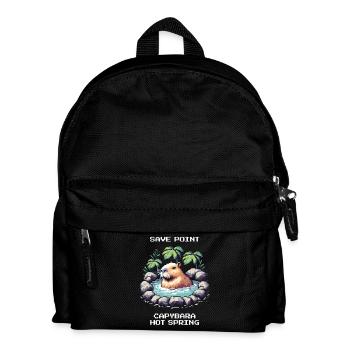 Point de sauvegarde : Capybara Onsen | Relaxation - Sac à dos Enfant - noir - Devant