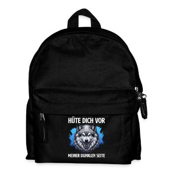 Wolf Spirit HÜTE DICH VOR MEINER DUNKLEN SEITE - Kinder Rucksack - Schwarz - Vorne