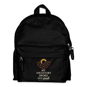 Indigenous Language Revitalization Native Speakers - Kids' Backpack - black - Front
