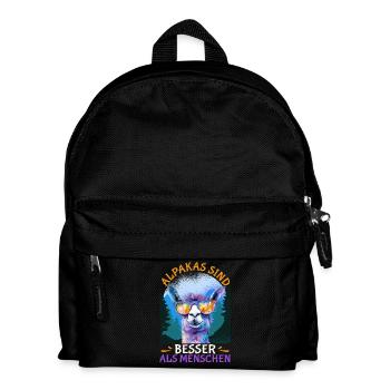 Alpaca Fan ALPACAS ARE BETTER THAN PEOPLE Funny - Kids' Backpack - black - Front