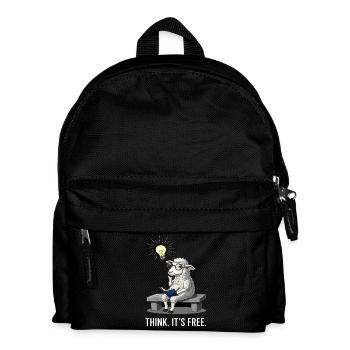 Denkendes Schaf - Freiheit  - Kinder Rucksack - Schwarz - Vorne
