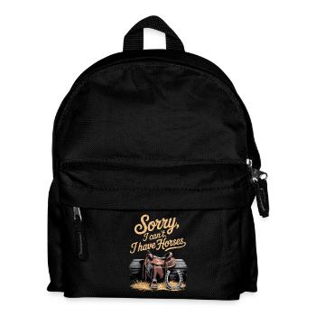 Désolé, je ne peux pas, j'ai des chevaux. Cheval disant cavalier - Sac à dos Enfant - noir - Devant