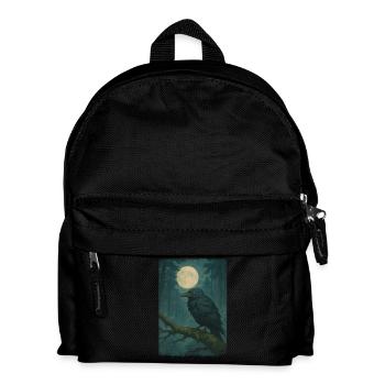 Mystischer Rabe Anime Mondheller Wald - Kinder Rucksack - Schwarz - Vorne