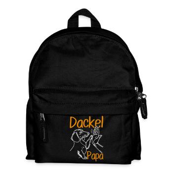 Dachshund Dad Dog Motif Funny Father's Day Teckel - Kids' Backpack - black - Front