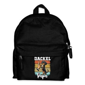 Dachshund Dad Dog Motif Funny Father's Day Teckel - Kids' Backpack - black - Front
