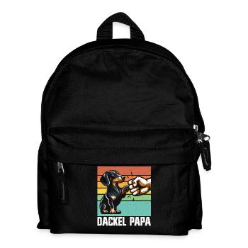 Dachshund Dad Dog Motif Funny Father's Day Teckel - Kids' Backpack - black - Front