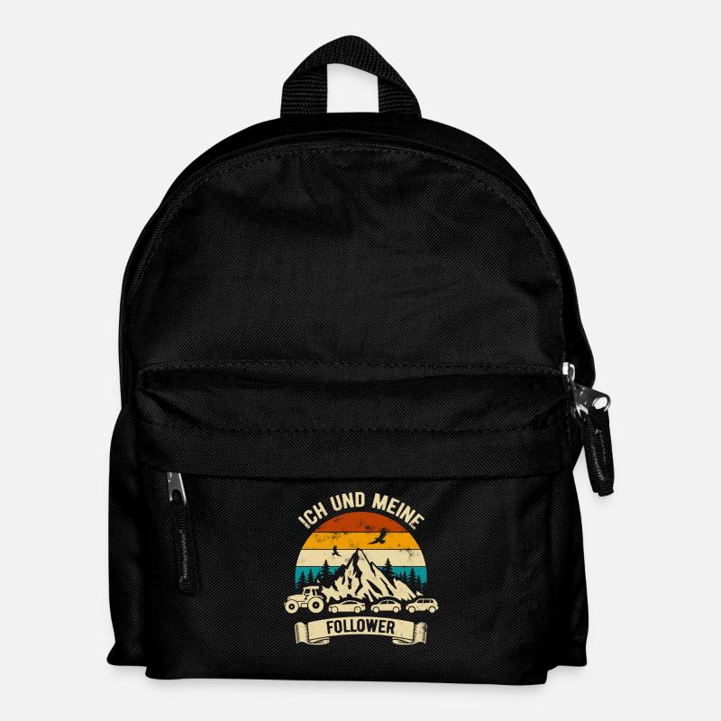 Ich und meine Follower - Traktor - Stau - Kinder Rucksack - Schwarz