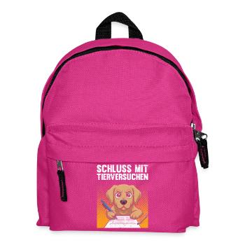 Tierschutz STOPPT TIERVERSUCHE LUSTIG - Kinder Rucksack - Fuchsia - Vorne