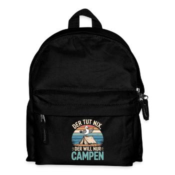 Il ne fait rien, il veut juste camper, mouette, tente, plage - Sac à dos Enfant - noir - Devant