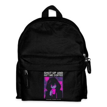Shut Up And Get Me Coffee Anime Kaffee Phonk Musik - Kinder Rucksack - Schwarz - Vorne