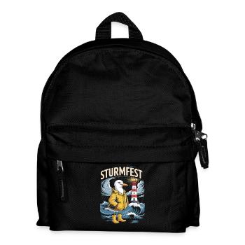  Sturmfest Möwe Am Leuchtturm Maritim Nordsee - Kinder Rucksack - Schwarz - Vorne