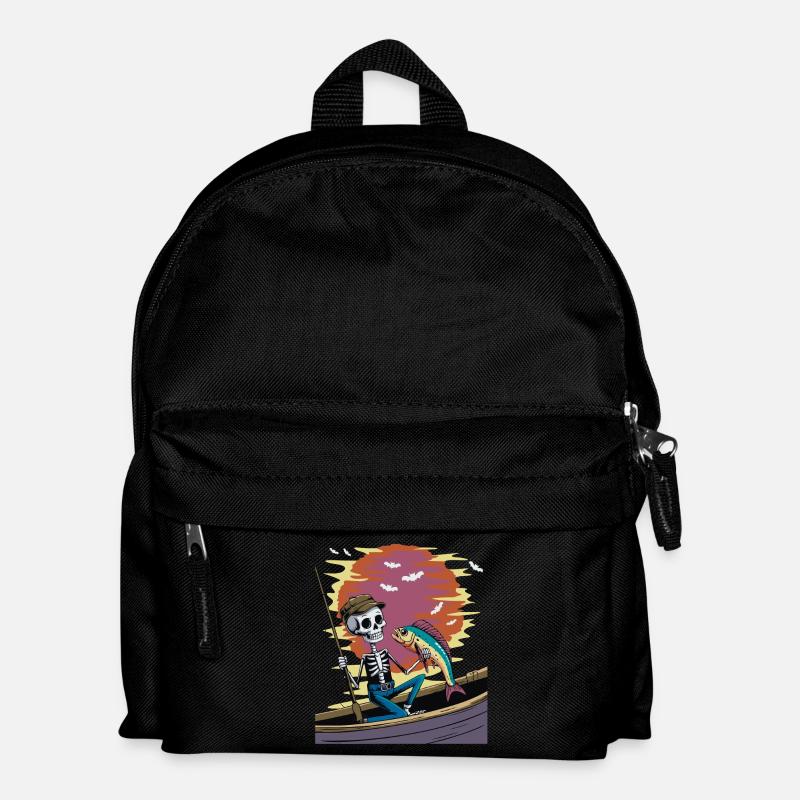 Skeleton angler at sunset dolphinfish mahi - Kids' Backpack - black