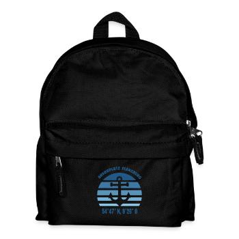 Flensburg Ostsee Schleswig Holstein Koordinaten - Kinder Rucksack - Schwarz - Vorne