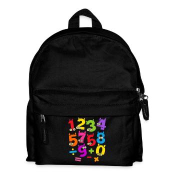 Zahlentag Lebendiges Zahlenmonstermuster - Kinder Rucksack - Schwarz - Vorne