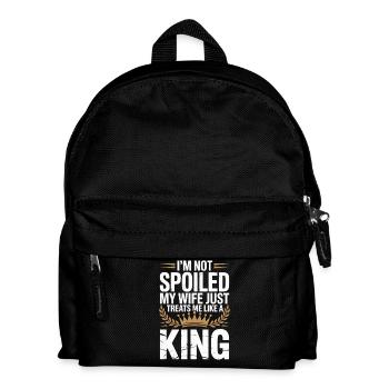 Nicht verwöhnt, meine Frau behandelt wie ein König - Kinder Rucksack - Schwarz - Vorne