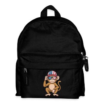 Funny Monkey USA Flag Independence Day 4th of July - Kinder Rucksack - Schwarz - Vorne