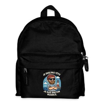 Brittany - Ich bin nicht stur Ich bin Bretonisch Lustig - Kinder Rucksack - Schwarz - Vorne