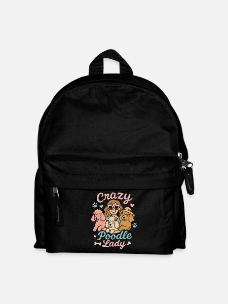 Crazy poodle lady - Kids' Backpack - black