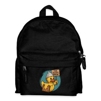 Humorous duck temple building with conspiracy - Kids' Backpack - black - Front
