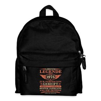 50. Geburtstag Vintage Jahrgang 1975 - Kinder Rucksack - Schwarz - Vorne