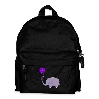 Mignon éléphant fleur magie - Sac à dos Enfant - noir - Devant