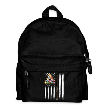 Amerikanische Flagge Billard Patriotische Queue Sportkunst - Kinder Rucksack - Schwarz - Vorne