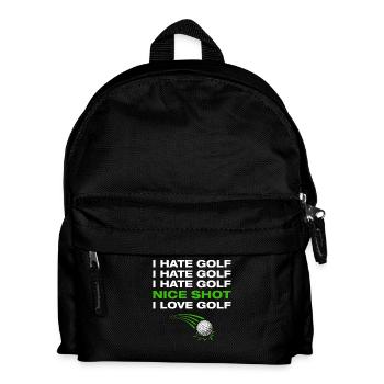I love golf Golfer Golf Golfen - Kinder Rucksack - Schwarz - Vorne