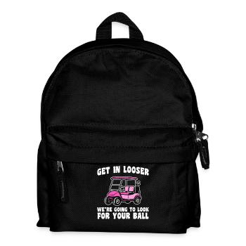 Get in looser Golfer Golf Golfen - Kinder Rucksack - Schwarz - Vorne