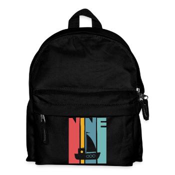 9. Geburtstag Segelschiff - Kinder Rucksack - Schwarz - Vorne
