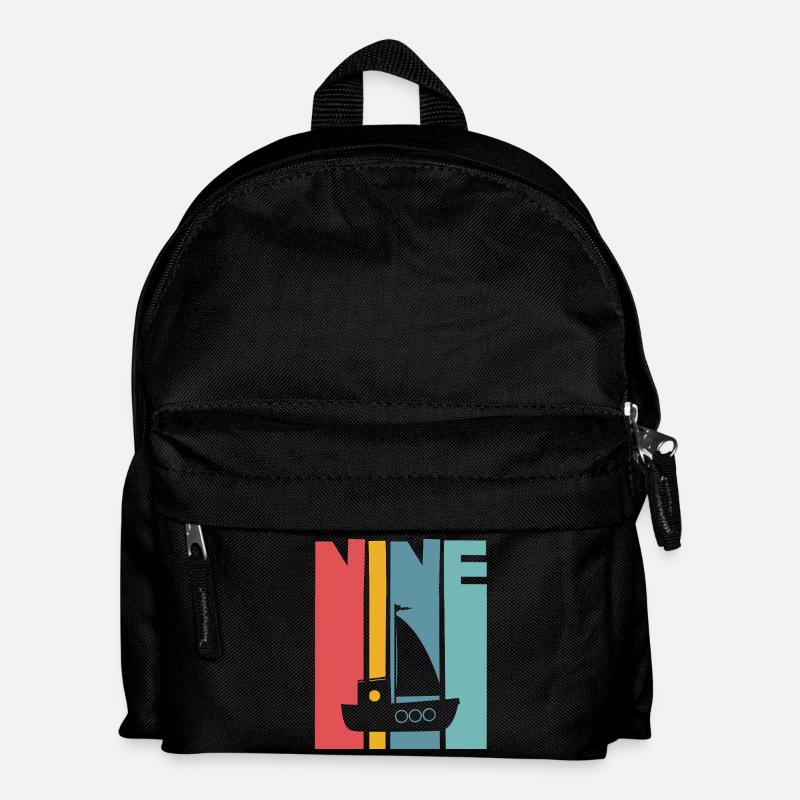9. Geburtstag Segelschiff - Kinder Rucksack - Schwarz