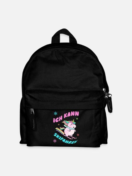 Unicorn Skiing - Winter Design - Kids' Backpack - black