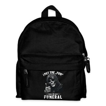 Skull Grim Reaper Fun in funeral Saying Motif - Kids' Backpack - black - Front