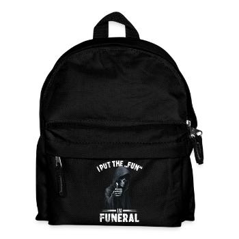 Grim Reaper saying I put the fun in funeral motif - Kids' Backpack - black - Front