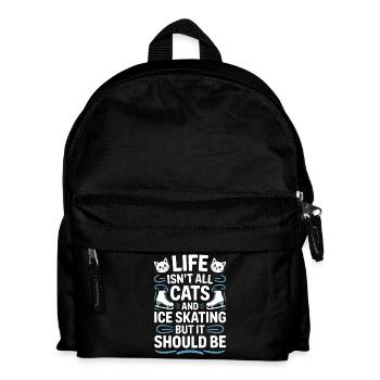 Chat de patinage sur glace Cadeau de patin à glace amusant - Sac à dos Enfant - noir - Devant