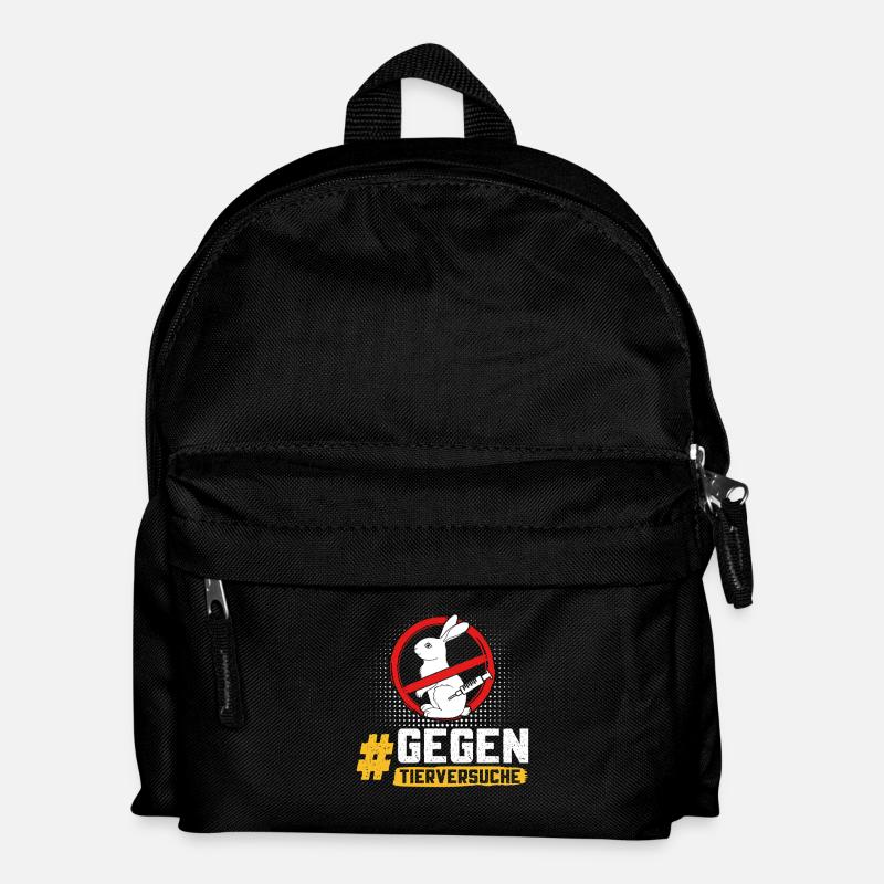 Tierschutz STOPPT TIERVERSUCHE GEGEN VERSUCHE - Kinder Rucksack - Schwarz