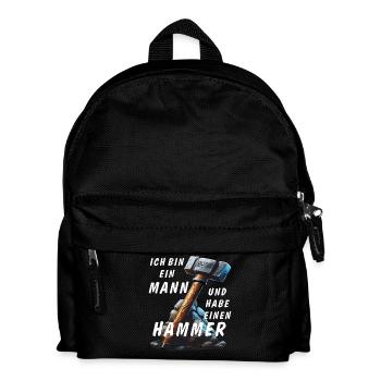 ICH BIN EIN MANN UND HABE EINEN HAMMER - Kinder Rucksack - Schwarz - Vorne