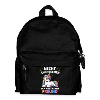 Malle NICHT ANSPRECHEN HABE EINEN FREUND - Kinder Rucksack - Schwarz - Vorne