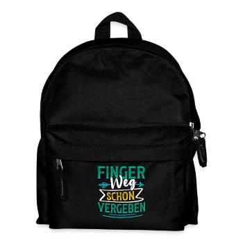 Malle FINGER WEG VERGEBEN Lustiges - Kinder Rucksack - Schwarz - Vorne