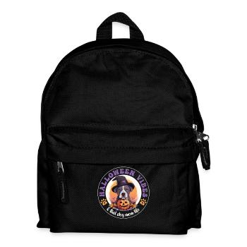Halloween Sorcière Chapeau Citrouille Chien Américain Staffie - Sac à dos Enfant - noir - Devant
