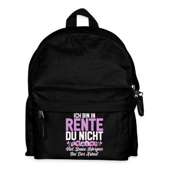 Renterin Oma Großmama Großmutter Großeltern Rente - Kinder Rucksack - Schwarz - Vorne