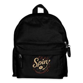 Spin Vinyl Record Music Lovers Retro Vibe - Kids' Backpack - black - Front
