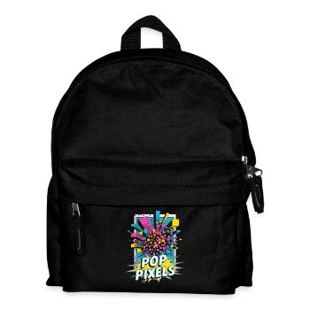 Pop Pixels Pop Culture Retro Video Game - Kinder Rucksack - Schwarz - Vorne