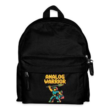 Analog Warrior Pop Culture Retro Video Game - Kinder Rucksack - Schwarz - Vorne