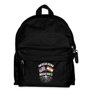 Amerikanisch gewachsene indianische Wurzeln Flagge Design - Kinder Rucksack - Schwarz - Vorne