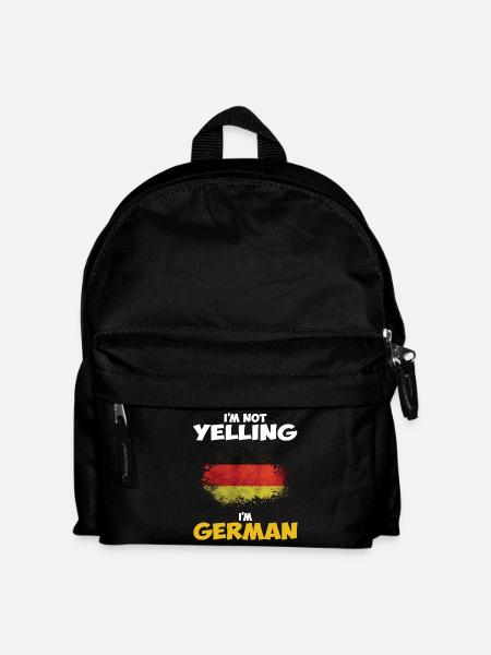 Im Not Yelling Im German Funny Germany Quote - Kinder Rucksack - Schwarz