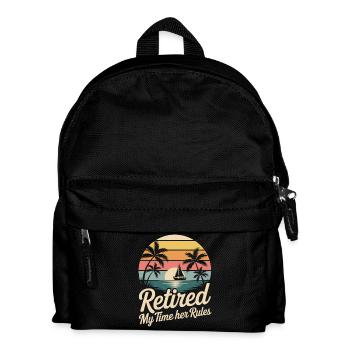 Retired Rente Rentner Lustiger Spruch - Kinder Rucksack - Schwarz - Vorne