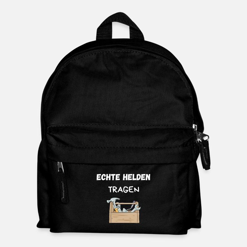 Handwerker Shirt – Echte Helden tragen Werkzeug - Kinder Rucksack - Schwarz