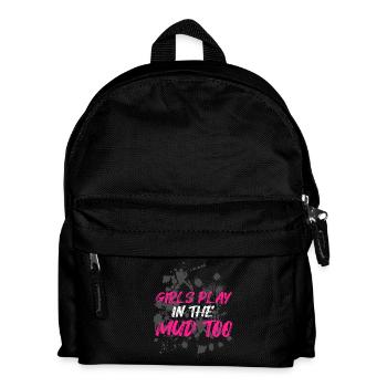 Girls play in the mud Schlammlauf Mud Run Muddy - Kids' Backpack - black - Front